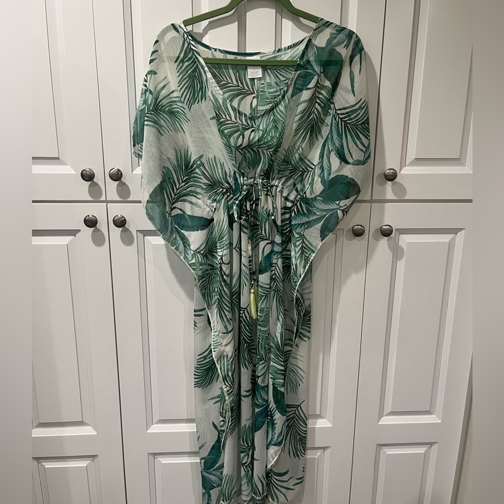 Palm leaves beach cover up